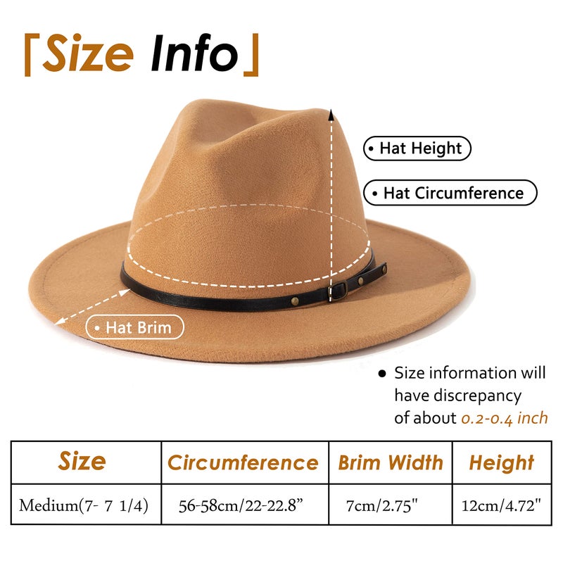 Lisianthus Women Belt Buckle Fedora Hat Camel - Image 4